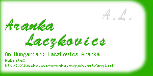 aranka laczkovics business card
